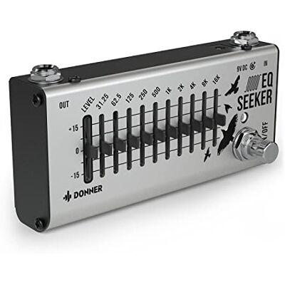 Donner Pedale EQ , equalizzatore a 10 bande, EQ Seeker per chitarra e basso, true bypass Donner Pedale EQ , equalizzatore a 10 bande, EQ Seeker per chitarra e basso, true bypass