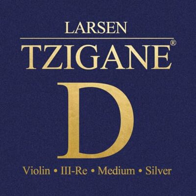 LARSEN STRINGS corde per violino anima in fibra multifilamento tzigana D argento medio LARSEN STRINGS corde per violino anima in fibra multifilamento tzigana D argento medio