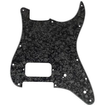 Musiclily Pro 11 Fori ST Battipenna per Chitarra Elettrica Squier Sonic Strat HT H, 4 strati Black Pearl Musiclily Pro 11 Fori ST Battipenna per Chitarra Elettrica Squier Sonic Strat HT H, 4 strati Black Pearl