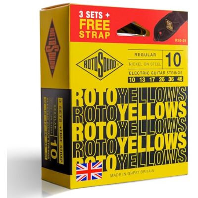 Rotosound R10Vp Value Pack R10 (3 Sets R10 + Free Strap) Rotosound R10Vp Value Pack R10 (3 Sets R10 + Free Strap)
