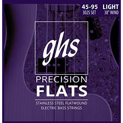 GHS Strings GHS™ Strings »PRECISION FLATS™ -4-STRING BASS« Corde per Basso Elettrico Stainless Steel Flatwound Regular: 049-095 GHS Strings GHS™ Strings »PRECISION FLATS™ -4-STRING BASS« Corde per Basso Elettrico Stainless Steel Flatwound Regular: 049-095