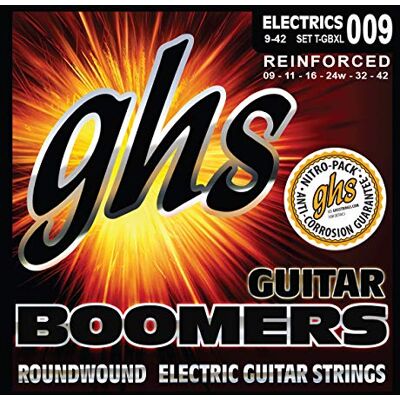 GHS Strings Tremolo Boomers Corde per chitarra elettrica, tensione: Extra Light, 9-42 GHS Strings Tremolo Boomers Corde per chitarra elettrica, tensione: Extra Light, 9-42
