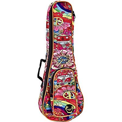 Ortega Guitars Borsa Da Trasporto con Spallacci per Ukulele Da Concerto, Peace 68 Ortega Guitars Borsa Da Trasporto con Spallacci per Ukulele Da Concerto, Peace 68