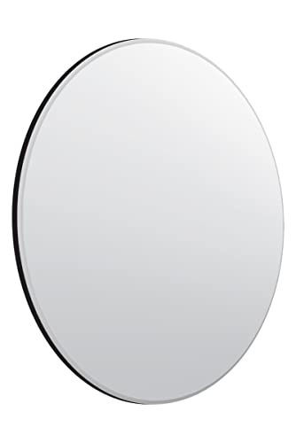 MirrorOutlet Specchio rotondo in vetro smussato dal design classico, 70 x 70 cm, senza cornice,