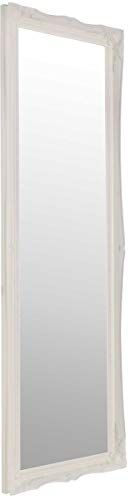 MirrorOutlet Specchio da parete alto bianco shabby chic a figura intera: 122 x 41 cm