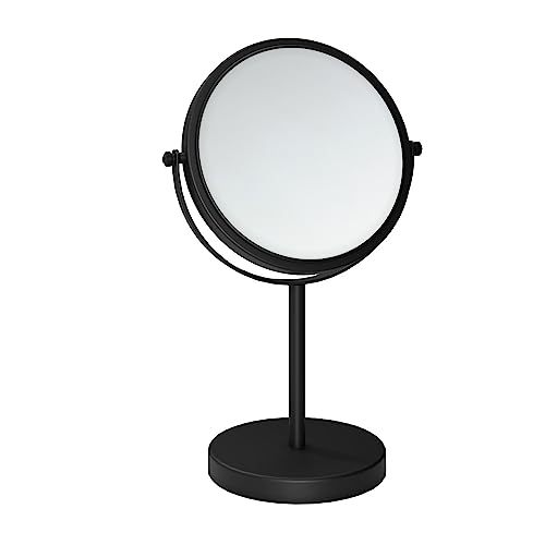 COSMIC Specchio Ingrandimento Bagno   Finitura nera opaca Ideale per bagni, lavandini e servizi igienici   Misure 20,2 x 36,8 x 12,5 cm