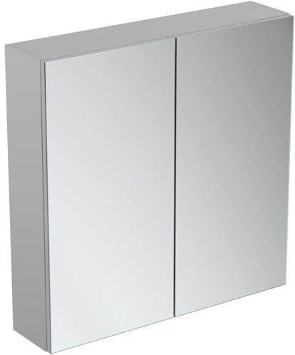 Ideal Standard Specchio contenitore con ante a chiusura rallentata e specchio ingranditore interno, 70x70, Neutro