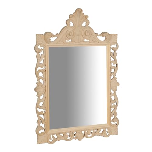 Biscottini Specchio bagno cornice barocca L86,5xPR7,5xH124,5 cm Specchio vintage da parete Specchio grande da parete Specchio da parete finitura grezza