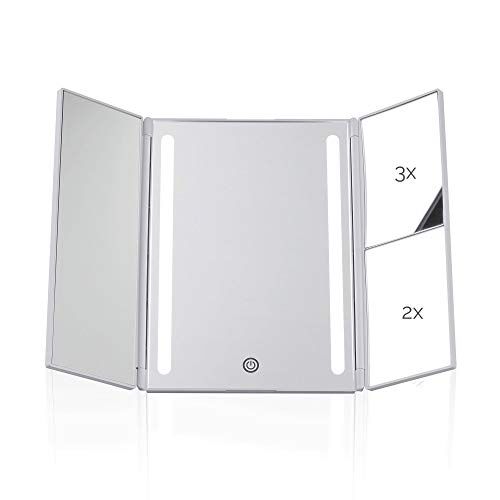 Pauleen Glamour  Trucco con Luce e dimmer Touch ingranditore LED Chic Mirror Bianco Opaco plastica/Specchio
