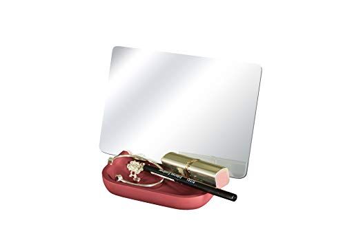Kleine Wolke Specchio cosmetico con Specchio in Legno di Rosa e poliresina, Dimensioni ca. 12 x 17,3 cm