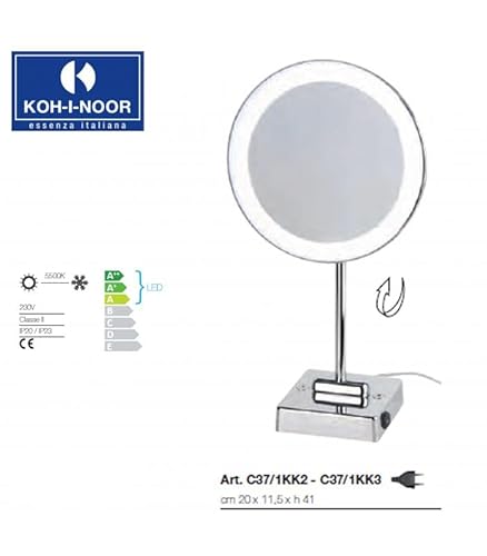 Koh-I-Noor Specchio Ingranditore X2 Discolo LED, Cromo