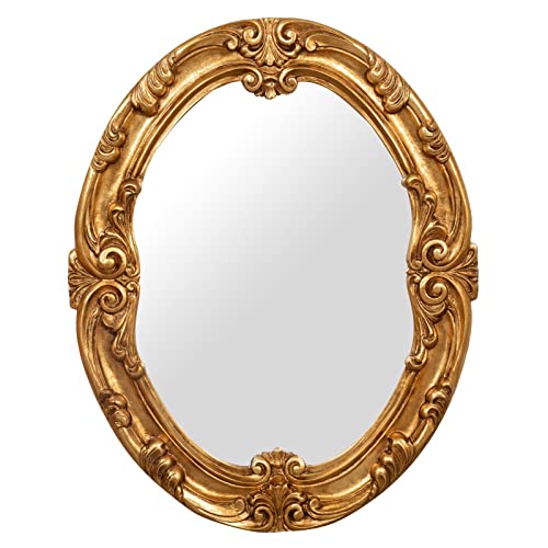Biscottini specchio da parete bagno e camera 87x107x7 cm   Specchio ingresso da parete con ganci   Specchio oro