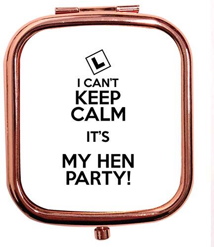 Creative Specchio compatto quadrato in oro rosa con scritta "Can't Keep Calm its my Hen Party Mr