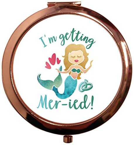 Creative Specchio quadrato quadrato quadrato con scritta "I'm Getting Mer-ried!