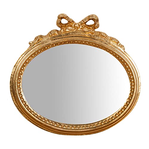 Biscottini Specchio da parete bagno e camera 28x3x27 cm   Specchio ingresso da parete con ganci   Specchio da parete oro