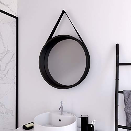 AURLANE Specchio da bagno, colore: Nero opaco, unico