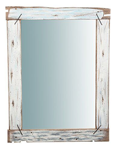Biscottini Specchio da parete 122x92x4 cm   Specchio Shabby Chic casa dipinto a mano   Adatto come specchiera bagno o specchio camera da letto