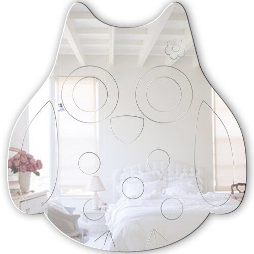 Mungai Mirrors Specchio in vetro acrilico a forma di gufo, 45 cm