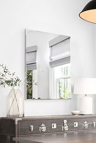 MirrorOutlet Specchio da parete singolo smussato, stile veneziano, 90 x 60 cm, senza cornice