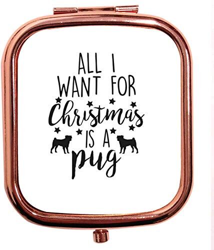 Creative Specchio quadrato compatto con scritta "All I Want Christmas Carlin