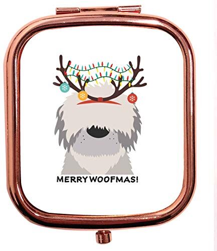 Creative Specchio compatto quadrato in oro rosa Merry Woofmas!