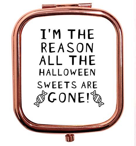 Creative Specchio compatto quadrato in oro rosa con scritta "I'm the Reson", tutti i dolci di Halloween sono andati via
