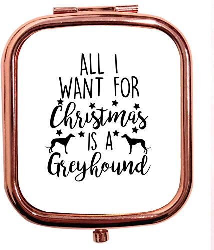 Creative Specchio quadrato compatto con scritta "All I Want Christmas", colore: Oro rosa