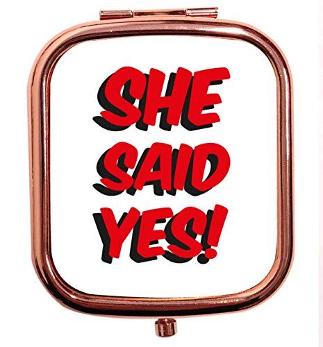Creative Maglietta a specchio quadrato con scritta "She Said Say", colore: oro rosa