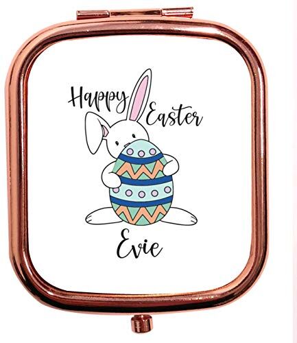 Creative Rose Gold SquareCompact Specchio Happy Easter personalizzato