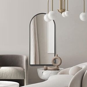 MirrorOutlet The Arcus Specchio da parete con cornice nera moderna a figura intera, inclinato, 160 x 80 cm, con retro nero adatto a tutte le stagioni MirrorOutlet The Arcus Specchio da parete con cornice nera moderna a figura intera, inclinato, 160 x 80 cm, con retro nero adatto a tutte le stagioni