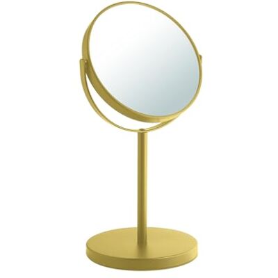 Gedy Anna Specchio Ingranditore 5X da Tavolo, Specchio Ingranditore da Trucco Bifacciale Professionale, Realizzato in Metallo Colore Oro Finitura Opaca, Diametro Specchio 16,3 cm Girevole a 360° Gedy Anna Specchio Ingranditore 5X da Tavolo, Specchio Ingranditore da Trucco Bifacciale Professionale, Realizzato in Metallo Colore Oro Finitura Opaca, Diametro Specchio 16,3 cm Girevole a 360°