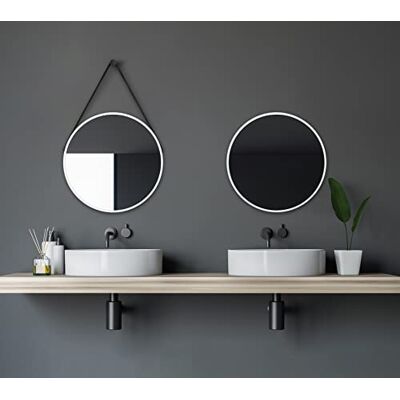 Talos Specchio Decorativo Rotondo da Parete in Bianco Opaco, Ø 50 cm Talos Specchio Decorativo Rotondo da Parete in Bianco Opaco, Ø 50 cm