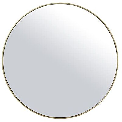 DRW Specchio da parete rotondo in metallo e posteriore legno MDF in oro 60 x 1,5 cm, INT 59 cm DRW Specchio da parete rotondo in metallo e posteriore legno MDF in oro 60 x 1,5 cm, INT 59 cm