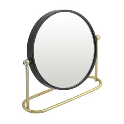 Spirella Specchio ingranditore Supporto in Acciaio BLY Nero Opaco e Oro Spirella Specchio ingranditore Supporto in Acciaio BLY Nero Opaco e Oro