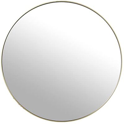 DRW Specchio da parete rotondo in metallo e posteriore legno MDF in oro 100 x 1,5 cm, INT 98,5 cm DRW Specchio da parete rotondo in metallo e posteriore legno MDF in oro 100 x 1,5 cm, INT 98,5 cm