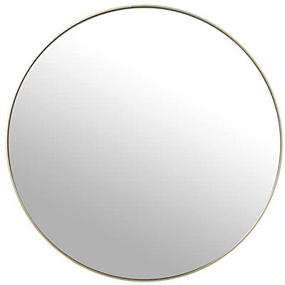 DRW Specchio da parete rotondo in metallo e posteriore legno MDF in oro 80 x 1,5 cm, INT 78,5 c DRW Specchio da parete rotondo in metallo e posteriore legno MDF in oro 80 x 1,5 cm, INT 78,5 c