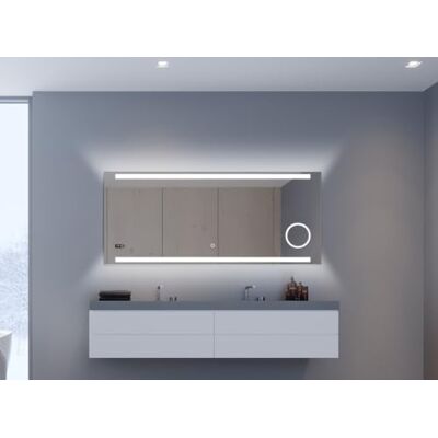 Talos Specchio da Bagno LED King 80 x 60 cm – Colore della Luce Bianco Neutro – Specchio cosmetico Illuminato con ingrandimento 3X – Orologio Digitale – Cornice in Alluminio Talos Specchio da Bagno LED King 80 x 60 cm – Colore della Luce Bianco Neutro – Specchio cosmetico Illuminato con ingrandimento 3X – Orologio Digitale – Cornice in Alluminio