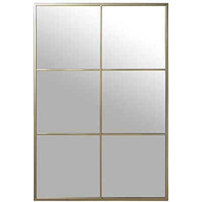 DRW Specchio da parete rettangolare da finestra in metallo dorato 80 x 2 x 120 cm DRW Specchio da parete rettangolare da finestra in metallo dorato 80 x 2 x 120 cm
