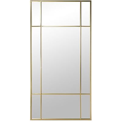 DRW Specchio da parete rettangolare in metallo dorato 80x3x160cm DRW Specchio da parete rettangolare in metallo dorato 80x3x160cm