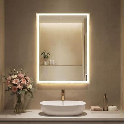 SONGMICS Specchio Bagno con Luce, Specchio da Parete Rettangolare, Funzione Antiappannamento, Tonalità e Luminosità Regolabili, Trucco, Camera da Letto Bagno, 70,7 x 50,7 cm, Bianco Nuvola SONGMICS Specchio Bagno con Luce, Specchio da Parete Rettangolare, Funzione Antiappannamento, Tonalità e Luminosità Regolabili, Trucco, Camera da Letto Bagno, 70,7 x 50,7 cm, Bianco Nuvola
