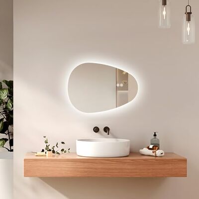 EMKE Specchio Bagno con Luce, Asimmetrico, Antiappannamento,60 x 45 cm EMKE Specchio Bagno con Luce, Asimmetrico, Antiappannamento,60 x 45 cm