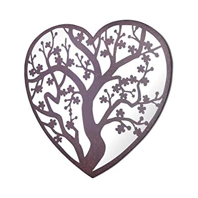 MirrorOutlet Grande specchio in metallo rustico a forma di cuore albero giardino esterno nuovo 70 cm x 70 cm MirrorOutlet Grande specchio in metallo rustico a forma di cuore albero giardino esterno nuovo 70 cm x 70 cm