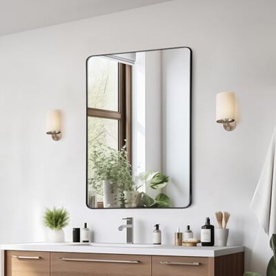 VEVOR Specchio per Trucco da Parete, Spessore 3,81 mm Specchio con Cornice 915 x 610 mm Lega di Alluminio e Pellicola Antideflagrante, Specchio Antigraffio con Staffa a Forma di Z, per Camera da Letto VEVOR Specchio per Trucco da Parete, Spessore 3,81 mm Specchio con Cornice 915 x 610 mm Lega di Alluminio e Pellicola Antideflagrante, Specchio Antigraffio con Staffa a Forma di Z, per Camera da Letto