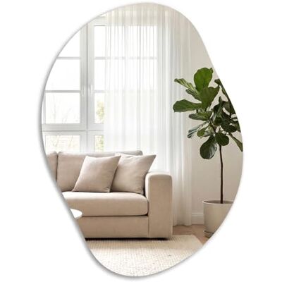SONGMICS Specchio da Parete Irregolare, Vetro Temperato Specchio da Parete, Design a Petalo, Orizzontale o Verticale, Nero Inchiostro, Collezione AILEAS SONGMICS Specchio da Parete Irregolare, Vetro Temperato Specchio da Parete, Design a Petalo, Orizzontale o Verticale, Nero Inchiostro, Collezione AILEAS