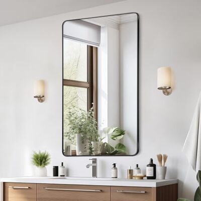 VEVOR Specchio per Trucco da Parete, Spessore 3,81 mm Specchio con Cornice 915 x 610 mm in Lega di Alluminio e Pellicola Antideflagrante, Specchio Antigraffio con Staffa a Forma di Z, per Soggiorno VEVOR Specchio per Trucco da Parete, Spessore 3,81 mm Specchio con Cornice 915 x 610 mm in Lega di Alluminio e Pellicola Antideflagrante, Specchio Antigraffio con Staffa a Forma di Z, per Soggiorno