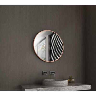 Talos Specchio rotondo Noble – Specchio in rame opaco con diametro di 60 cm – Specchio da parete con telaio in alluminio robusto di alta qualità in oro opaco e nero opaco – cinghia di sospensione Talos Specchio rotondo Noble – Specchio in rame opaco con diametro di 60 cm – Specchio da parete con telaio in alluminio robusto di alta qualità in oro opaco e nero opaco – cinghia di sospensione