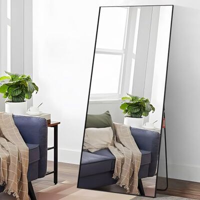 VEVOR Specchio a Figura Intera 1800 x 785 mm Extra Grande da Terra, Rettangolare, da Appendere o Appoggiare, Telaio in Lega di Alluminio, da Toeletta per Camera da Letto, Nero VEVOR Specchio a Figura Intera 1800 x 785 mm Extra Grande da Terra, Rettangolare, da Appendere o Appoggiare, Telaio in Lega di Alluminio, da Toeletta per Camera da Letto, Nero