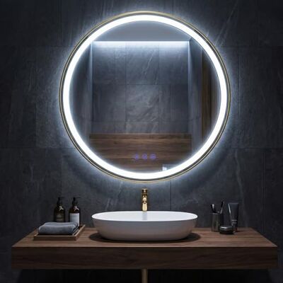 SONGMICS Specchio Bagno con Luce, Specchio da Parete Rotondo, Funzione Antiappannamento, Tonalità e Luminosità Regolabili, Trucco, Camera da Letto Bagno, 51 cm, Bianco Nuvola SONGMICS Specchio Bagno con Luce, Specchio da Parete Rotondo, Funzione Antiappannamento, Tonalità e Luminosità Regolabili, Trucco, Camera da Letto Bagno, 51 cm, Bianco Nuvola
