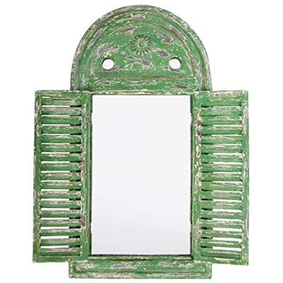 Esschert Design Specchio per parete/guardaroba in stile Louvre con imposte, ca. 39 x 55 cm, diversi colori verde, legno Esschert Design Specchio per parete/guardaroba in stile Louvre con imposte, ca. 39 x 55 cm, diversi colori verde, legno