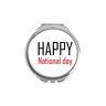 DIYthinker Festeggia Nazionale Day Festival vacanze Specchio rotondo mano portatile tasca di trucco 2,6 pollici x 2,4 pollici x 0,3 pollici Multicolore
